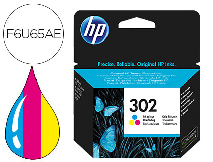 CARTOUCHE HP 302 JET D'ENCRE FAU65AE 3 COULEURS CYAN/MAGENTA/JAUNE 165P