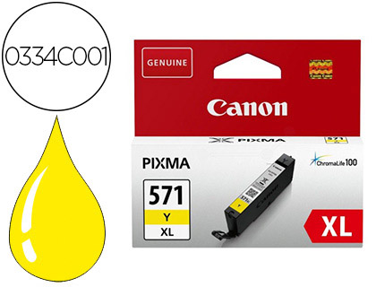 CARTOUCHE CANON JET D'ENCRE 0334C001-CLI-571XLY HAUTE CAPACIT JAUNE