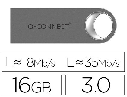 CL USB Q-CONNECT 3.0 PREMIUM 16GB VITESSE LECTURE 35MB/S CRITURE 8MB/S