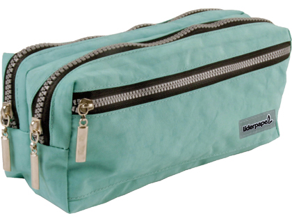 TROUSSE SCOLAIRE LIDERPAPEL LARGE RECTANGULAIRE 3 COMPARTIMENTS 210X80X85MM COLORIS       TURQUOISE
