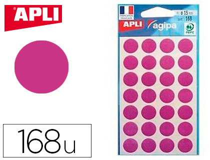 PASTILLE ADHSIVE APLI AGIPA DIAMTRE 15MM PERMANENTE COLORIS VIOLET POCHETTE 168 UNITS