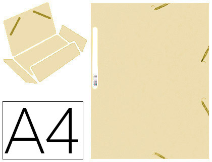 CHEMISE EXACOMPTA CARTE LUSTRE 5/10E 400G 3 RABATS ET LASTIQUE A4 FORMAT 240X320MM COLORIS IVOIRE
