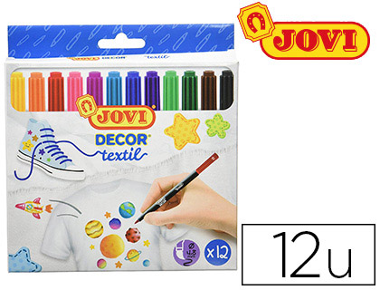 FEUTRE COLORIAGE JOVI DCOR TEXTIL TOUT TYPE DE SURFACE VERNISSAGE POSSIBLE TUI CARTON 12 UNITS