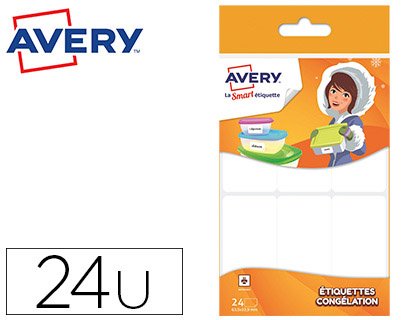 TIQUETTE AVERY ADHSIVE CONGLATION 63.5X33MM PERMANENTE IMPRIMABLE COLORIS BLANC BOTE 24 UNITS