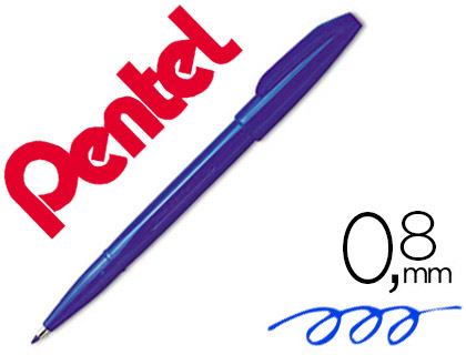 STYLO-FEUTRE PENTEL SIGN PEN AQUARELLABLE CRITURE LARGE 0.8MM POINTE FIBRE ACRYLIQUE ENCRE SOLUBLE EAU COLORIS BLEU