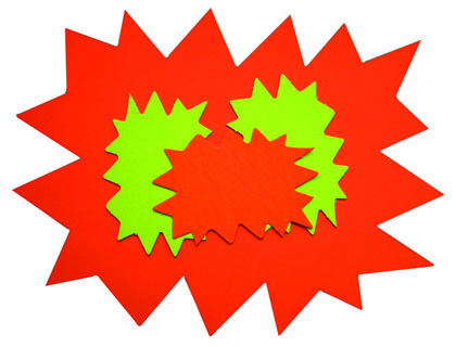 TIQUETTE AFFICHAGE APLI AGIPA CLAT EFFAABLE 80X120MM CARTON FLUO 780G ASSORTIMENT JAUNE/ORANGE LOT 10 UNITS