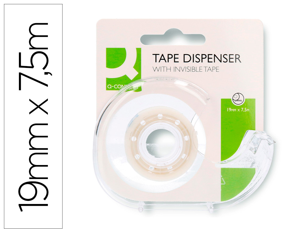 RUBAN ADHSIF Q-CONNECT INVISIBLE 7.5MX19MM DVIDOIR