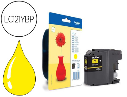 CARTOUCHE BROTHER LC121YBP JET D'ENCRE DCP-J100/J105/J132/J152/J552/J752/MFC-J245/J470/J650/J870