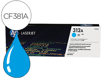 TONER LASER HP 312A CF381A POUR LASERJET PRO MFP M476 COULEUR CYAN 2700P