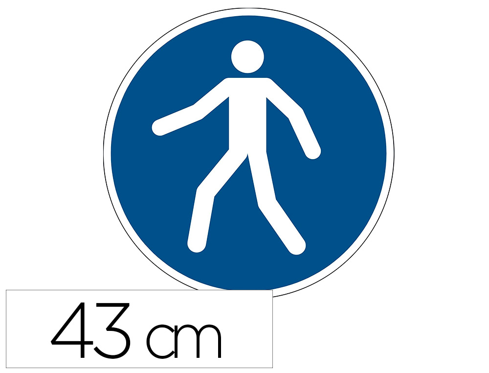 PICTOGRAMME AU SOL PIETON DURABLE ADHESIF ENTREPOTS     CENTRES DISTRIBUTION USINES   DIAMETRE 43CM