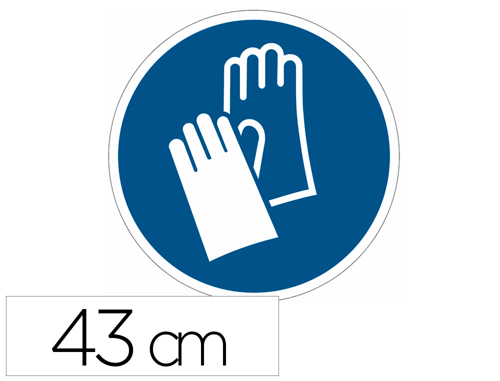 PICTOGRAMME AU SOL PORT DE GANTS OBLIGATOIRE DURABLE     ADHESIF NON PERMANENT         DIAMETRE 430MM