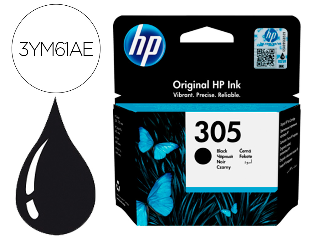 CARTOUCHE D'ENCRE HP 305 POUR HP ENVY 6010/22/30/32 ET      DESKJET NOIRE                 2710/2720/2721/2722/2723/2724
