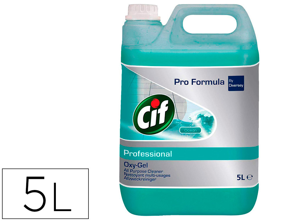 NETTOYANT MULTI-USAGE CIF OXY-GEL SOLS ET TOUTES        SURFACES LAVABLES MURS        CARRELAGES PARFUM OCEAN BIDON