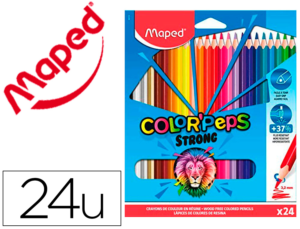 CRAYON DE COULEUR MAPED COLOR PEP'S DESIGN MONSTER POINTE RSISTANTE ETUI CARTON DE 24  UNITS