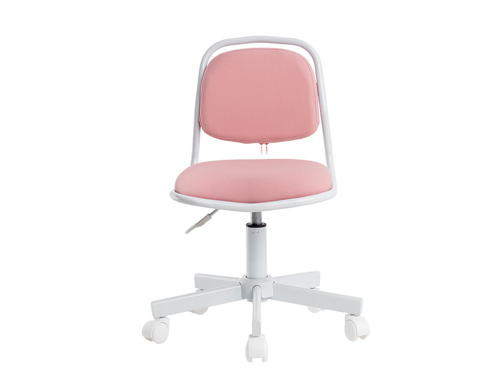 SIEGE ENFANT Q-CONNECT BARI RECOUVERT TISSU BASE METAL    SANS ACCOUDOIRS HAUTEUR 795MM LARGEUR 390MM PROF 350MM ROSE