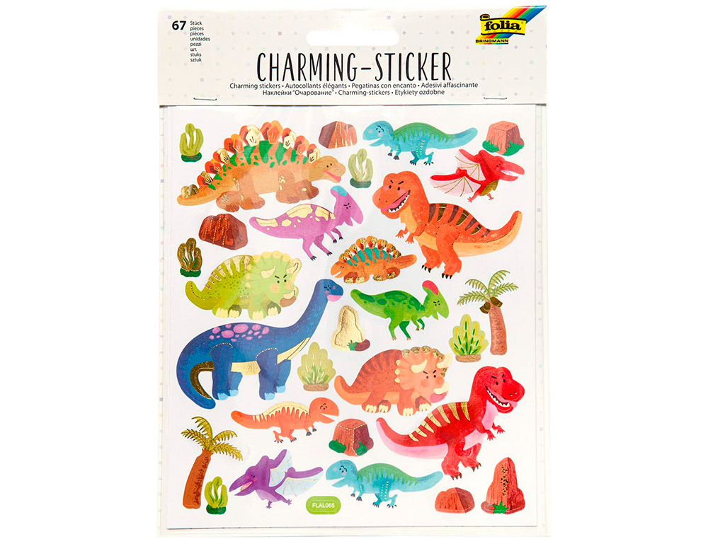 STICKER CHARMING FOLIA ADVENTURE 15X17CM 2 FEUILLES  ASSORTIES 67 PIECES