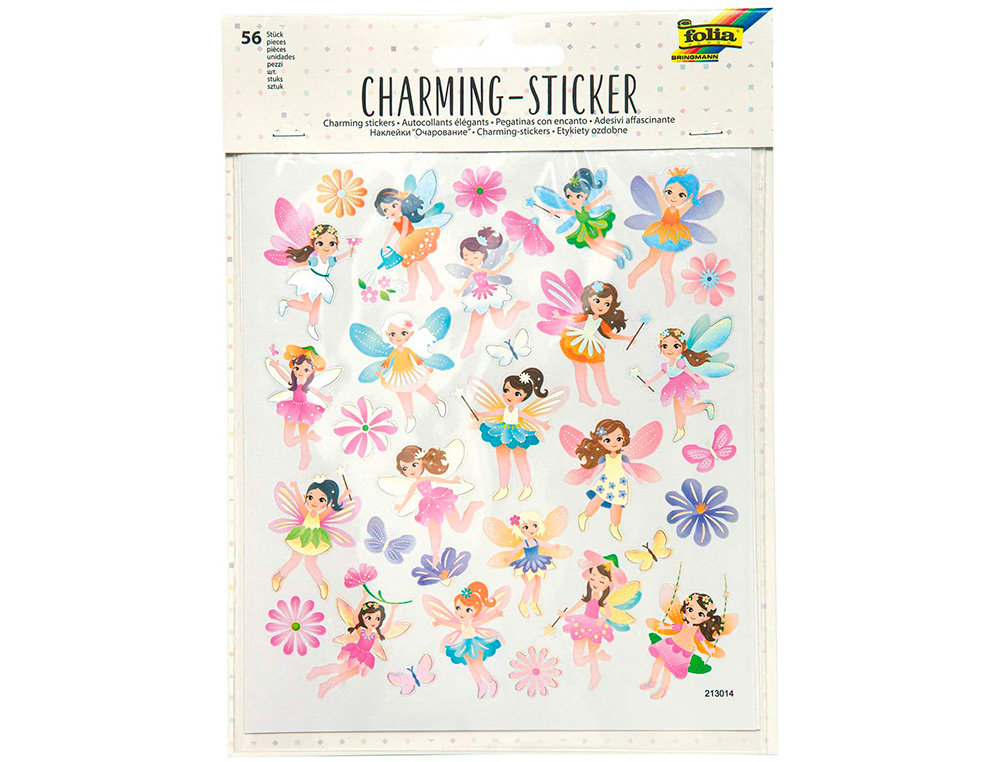 STICKER CHARMING FOLIA FAIRYTALE 15X17CM 2 FEUILLES  ASSORTIES 57 PIECES