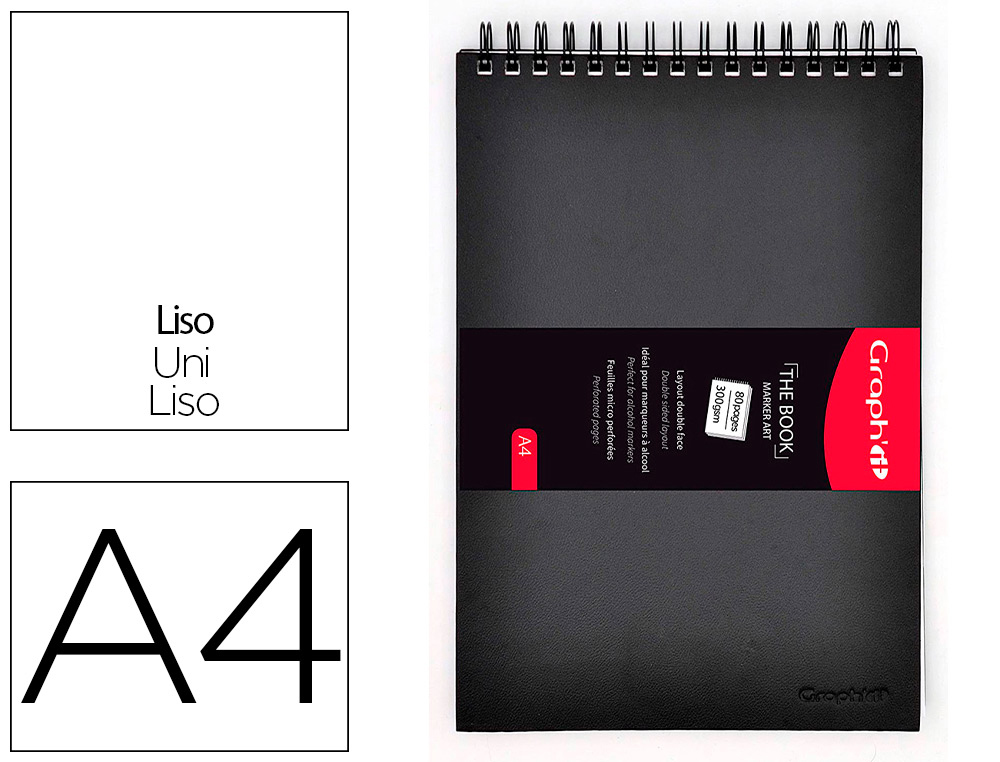 CARNET DE DESSIN GRAPH'IT ARTBOOK DOUBLE FACE A4 80     PAGES IDEAL MARQUEUR A ALCOOL