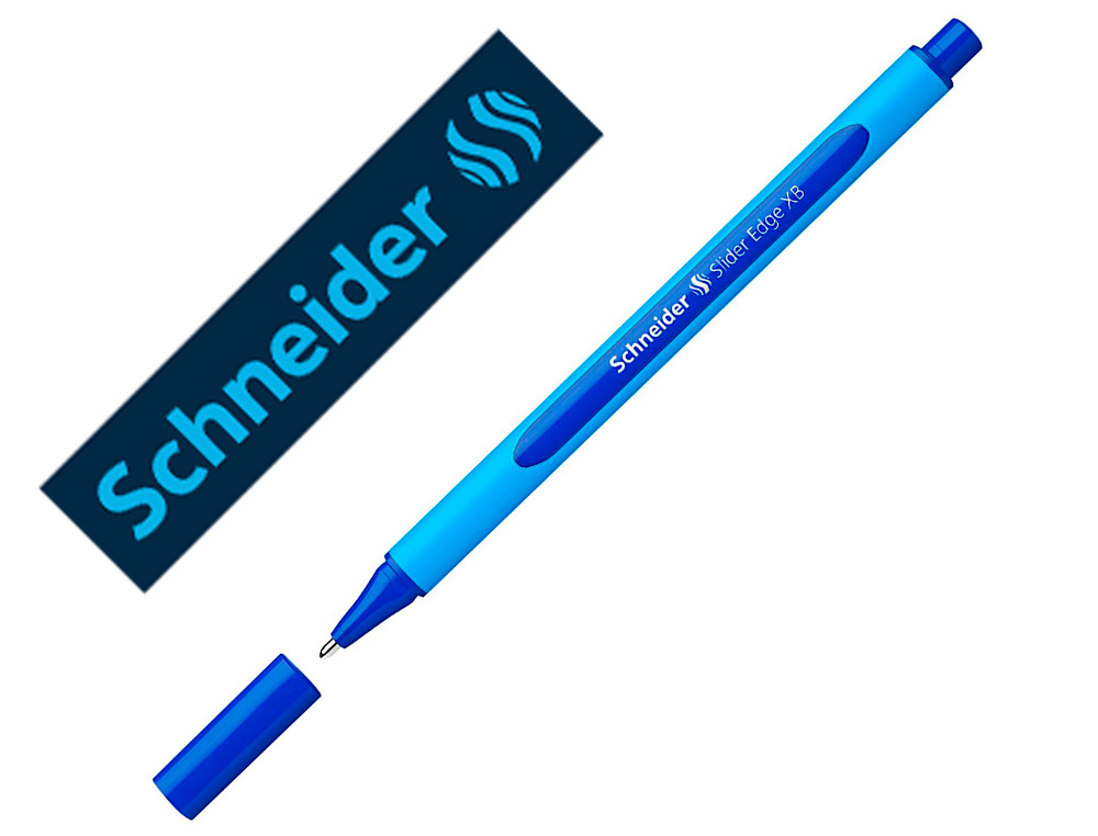 STYLO-BILLE SCHNEIDER SLIDER EDGE POINTE MOYENNE COLORIS   BLEU