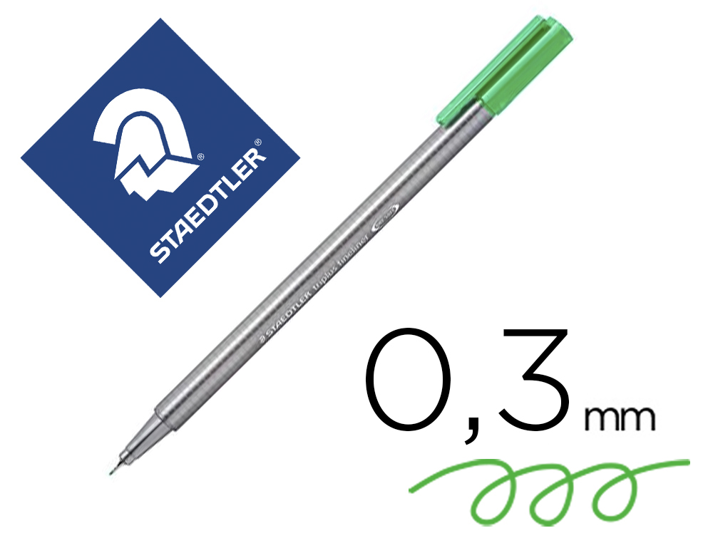 FEUTRE STAEDTLER TRIPLUS FINELINER 334 R POINTE EXTRA  FINE 0,3MM ERGONOMIQUE        COLORIS VERT