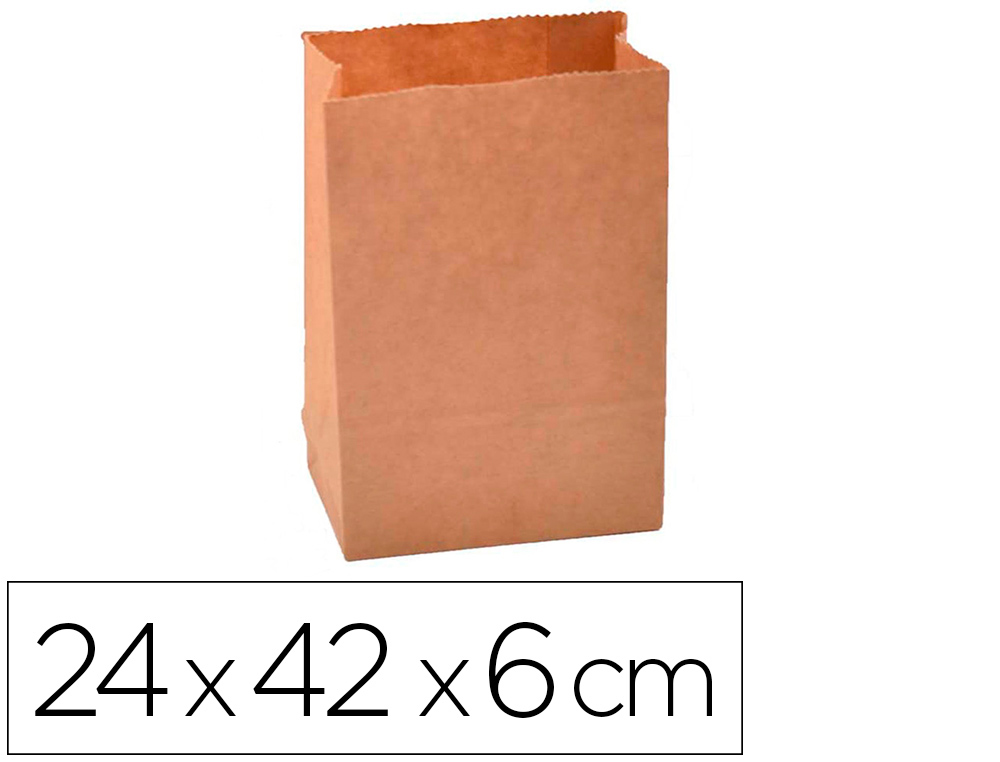 SACHET ALIMENTAIRE KRAFT BRUN 70G/M2 BIODEGRADABLE          24X42X6CM LOT DE 100