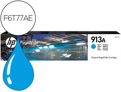 CARTOUCHE HP 913A JET D'ENCRE PAGEWIDE PRO F6T77AE COULEUR CYAN 3000P