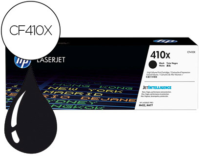 TONER LASER HP 410X CF410X POUR LASERJET PRO M377/M452/MFP M477 COULEUR NOIR 6500P