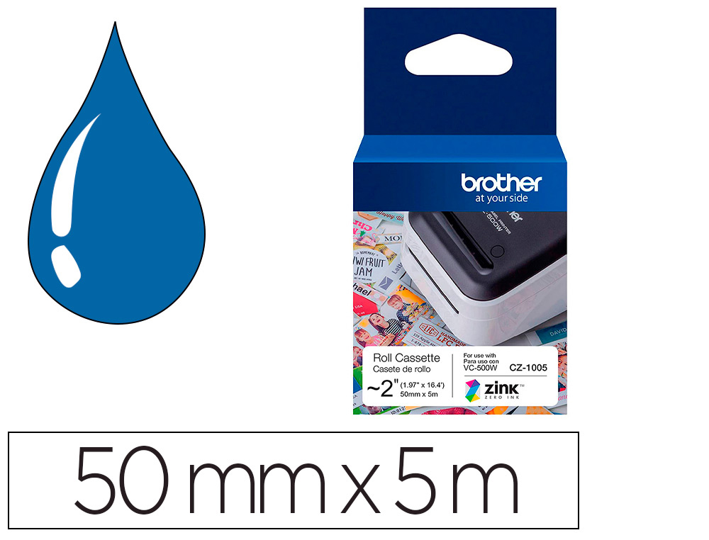 RUBAN BROTHER CZ1005 50MM/5M ETIQUETTES IMPRESSION COULEUR