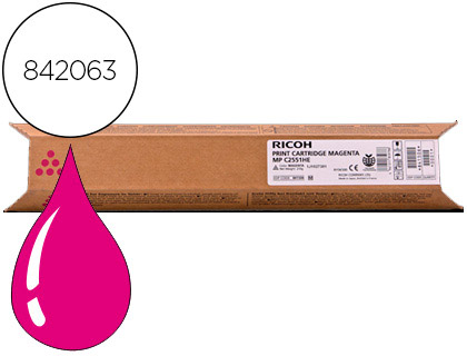 TONER RICOH LASER 842063 841506 POUR MPC2551 2051 COULEUR MAGENTA 9500P