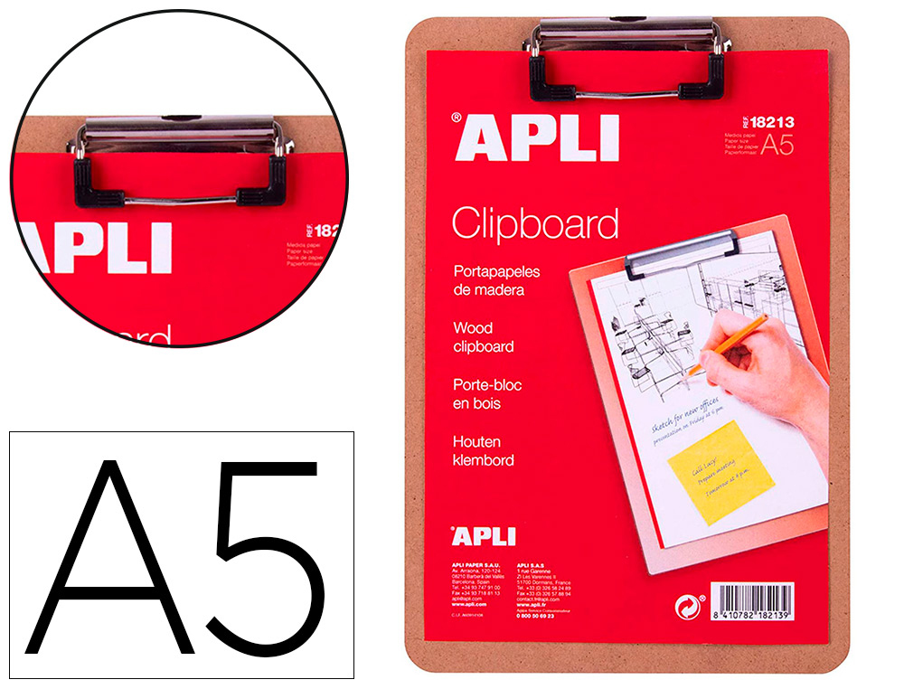 PORTE-BLOC  APLI EN BOIS FORMAT A5