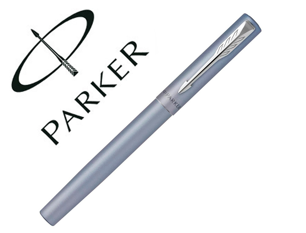 STYLO-PLUME PARKER VECTOR XL METALLIQUE POINTE MOYENNE     SILVER BLEU ARGENT COFFRET    CADEAU