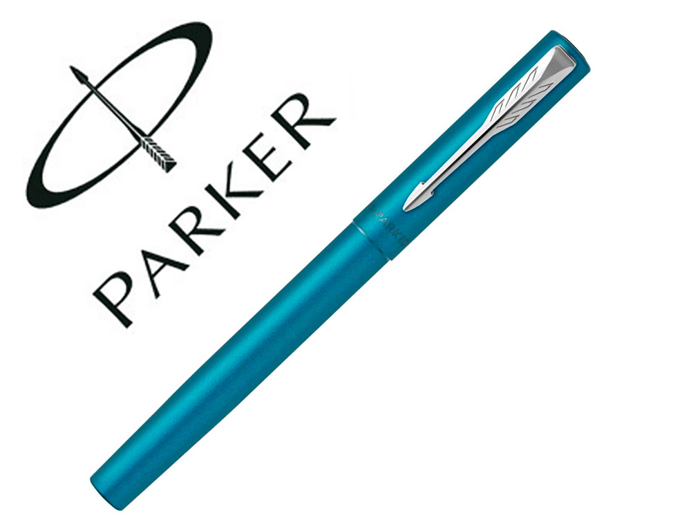 STYLO-PLUME PARKER VECTOR XL METALLIQUE POINTE MOYENNE     BLEU CANARD COFFRET CADEAU