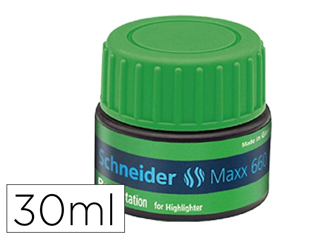 RECHARGE SCHNEIDER MAXX 660 SURLIGNEUR JOB AUTOMATIQUE    30ML COLORIS VERT