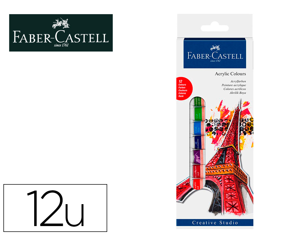 PEINTURE ACRYLIQUE FABER CASTELL BOITE DE 12