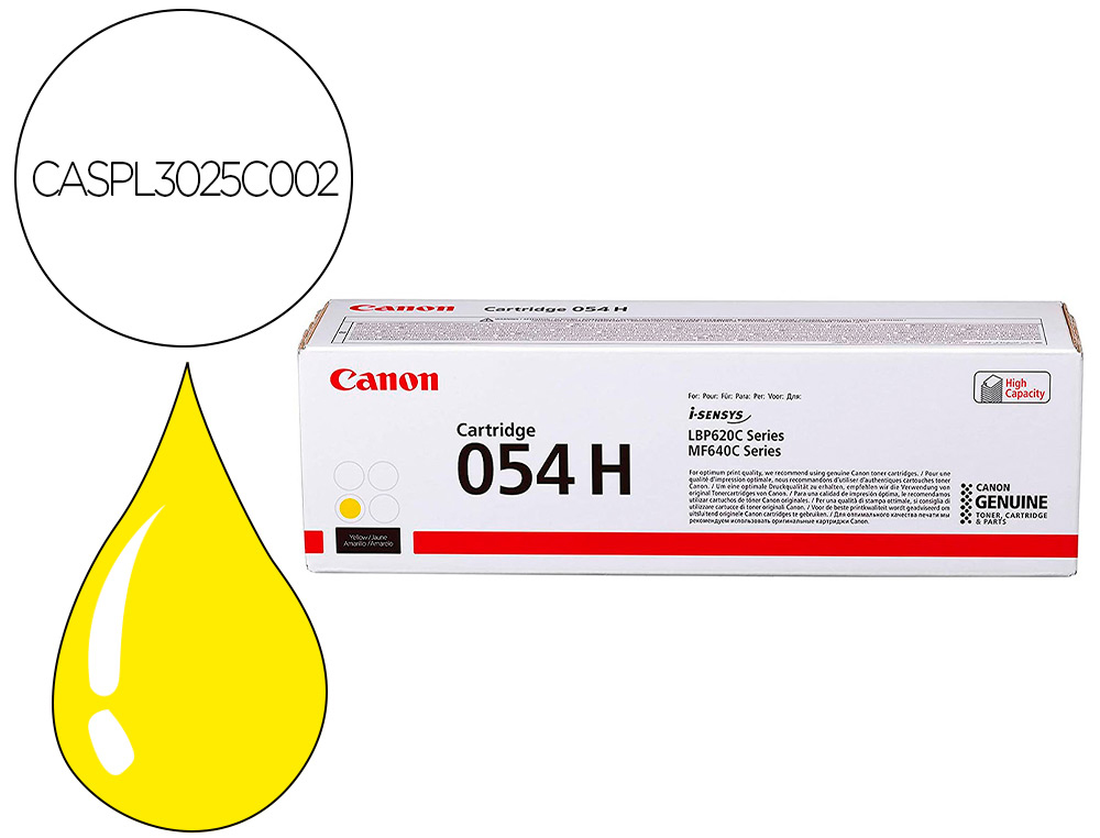 CARTOUCHE LASER CANON 054H YE 2300P