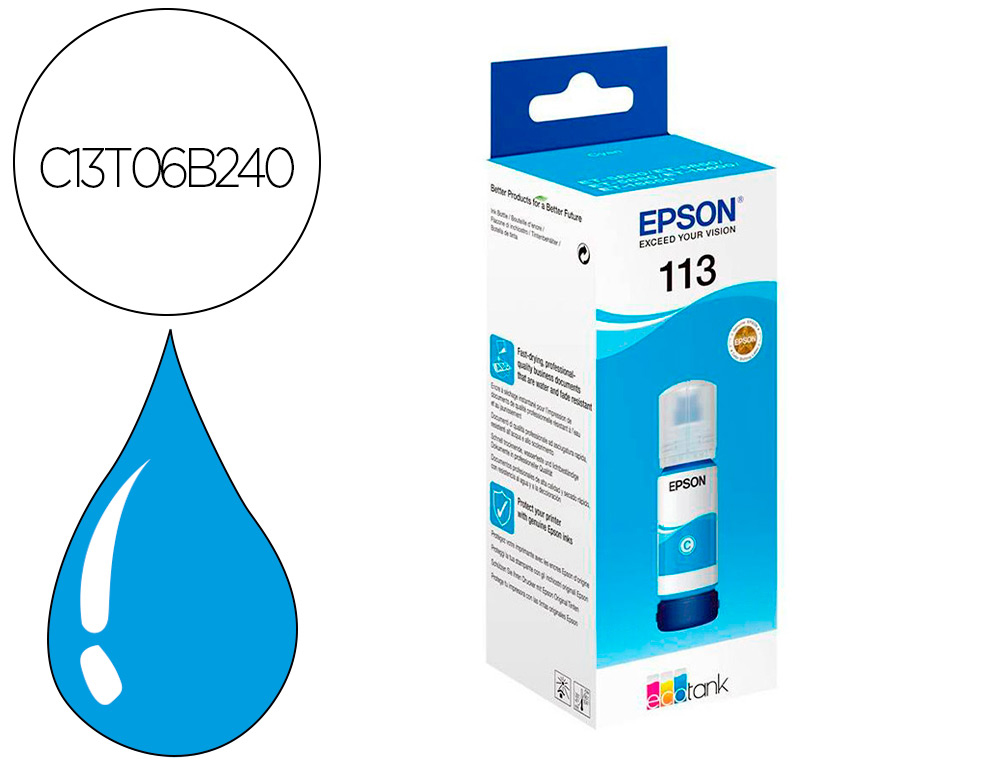 CARTOUCHE ENCRE EPSON ECOTANK C13T06B240 T113 CYAN