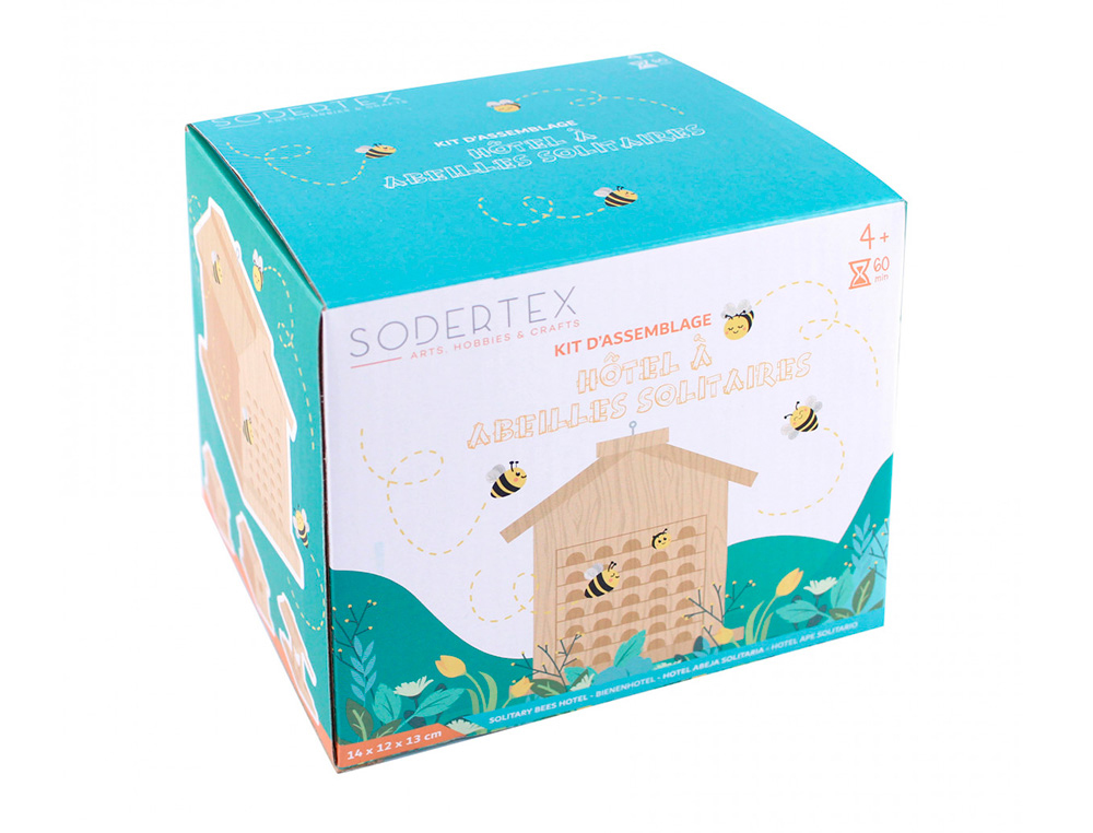 KIT HOTEL ABEILLE SOLITAIRE EN BOIS + COLLE - 20 X 22 X   22 CM - 1 PC - 1 COLORIS