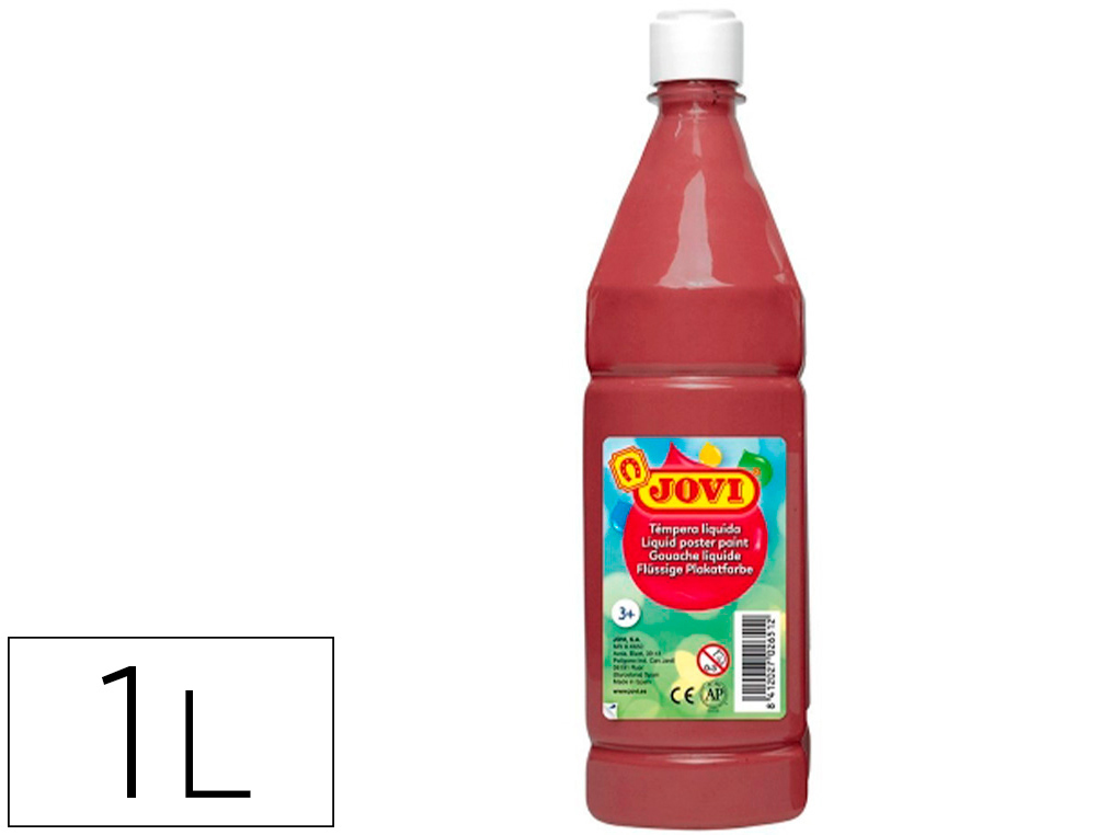 GOUACHE JOVI LIQUIDE BOUTEILLE 1000 ML. MARRON.