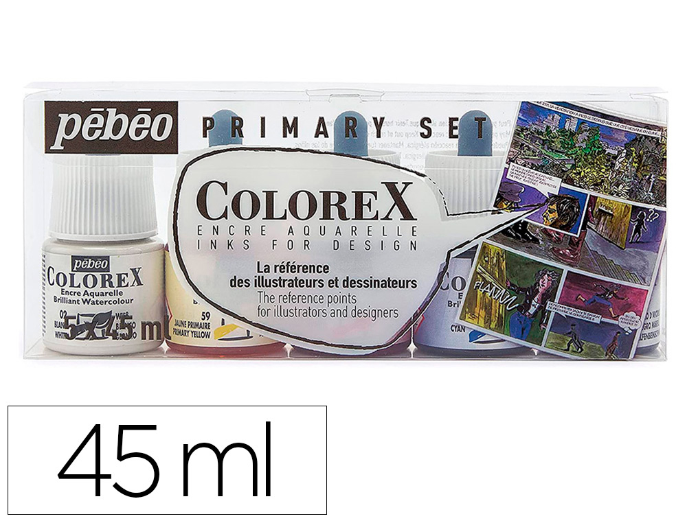 KIT COLOREX SET 5X45ML PRIMAIRE 5 ENCRES