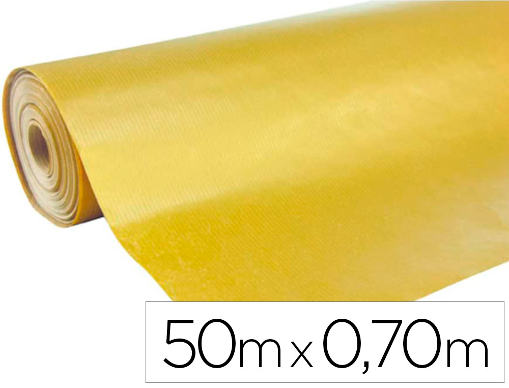 ROULEAU PAPIER CADEAU KRAFT VERG  AUX MOTIFS OR 50M X     0,70M 60G.