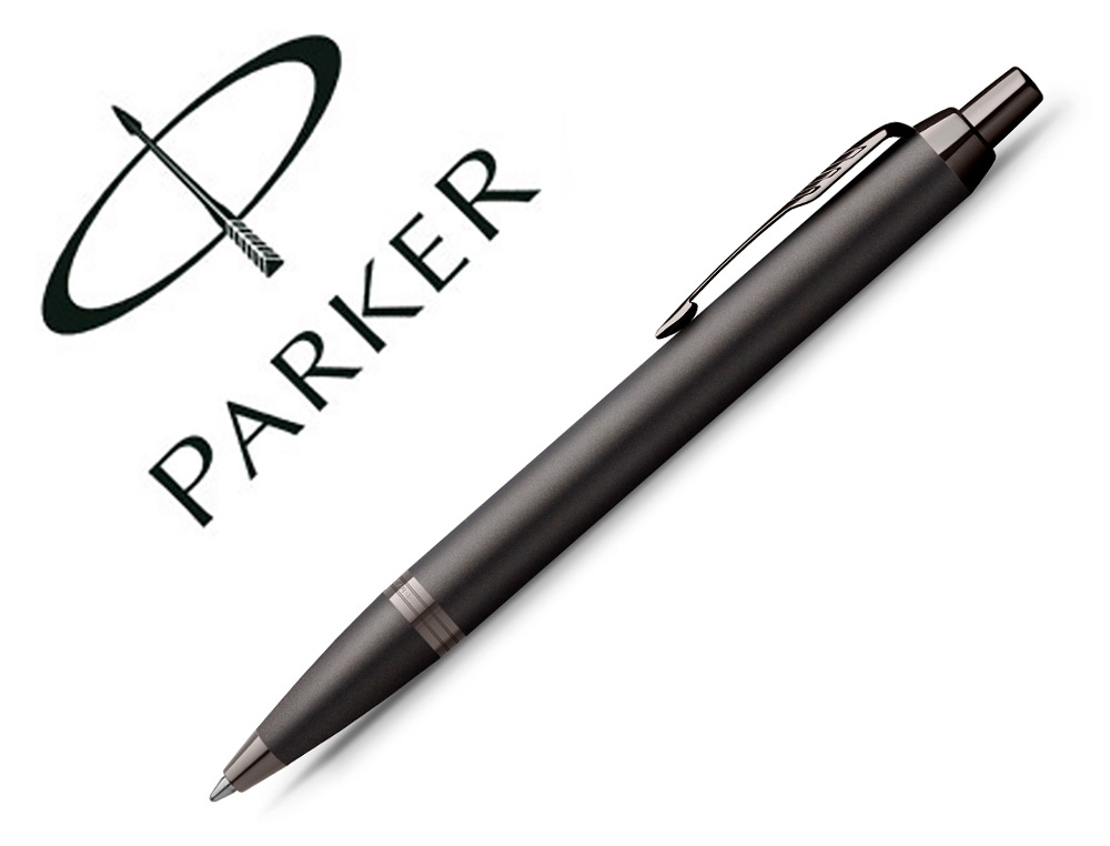 STYLO-BILLE PARKER IM MONOCHROME NOIR POINTE        MOYENNE ENCRE BLEU ETUI       CADEAU