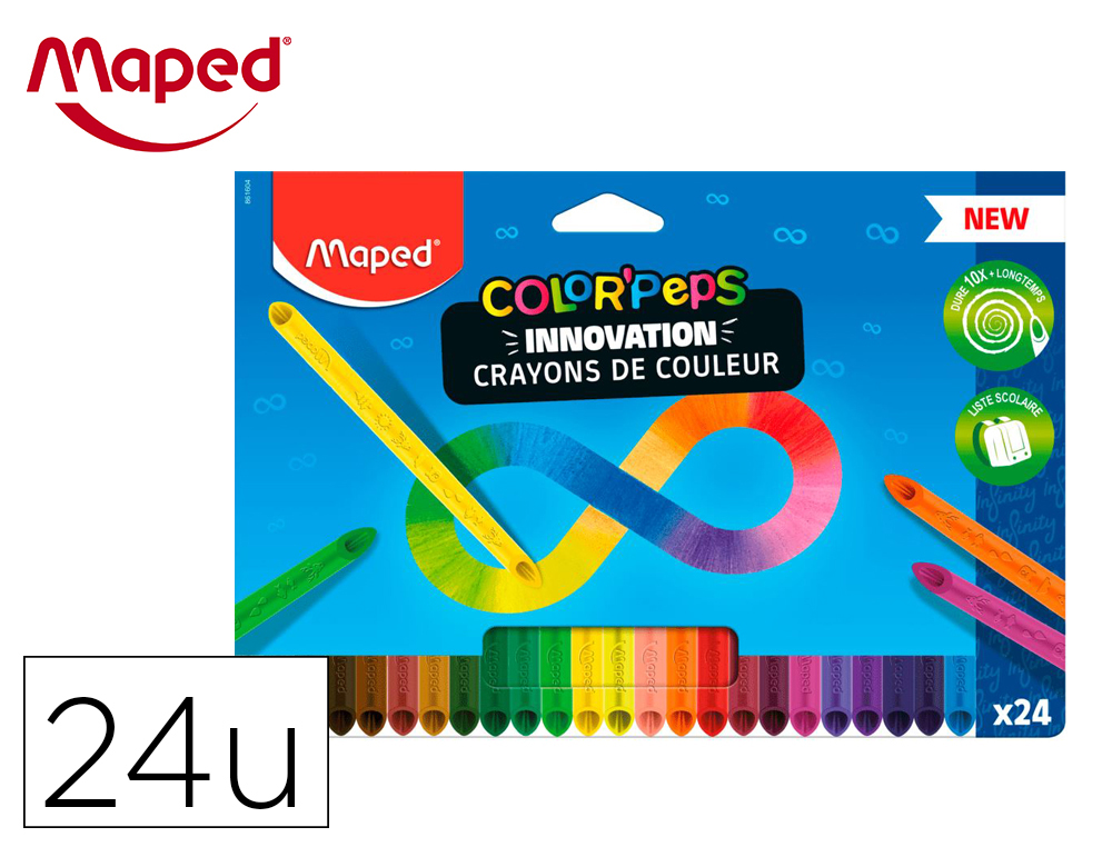 CRAYONS COULEUR MAPED COLOR'PEPS INFINITY MINE      INFINIE POCHETTE DE 24