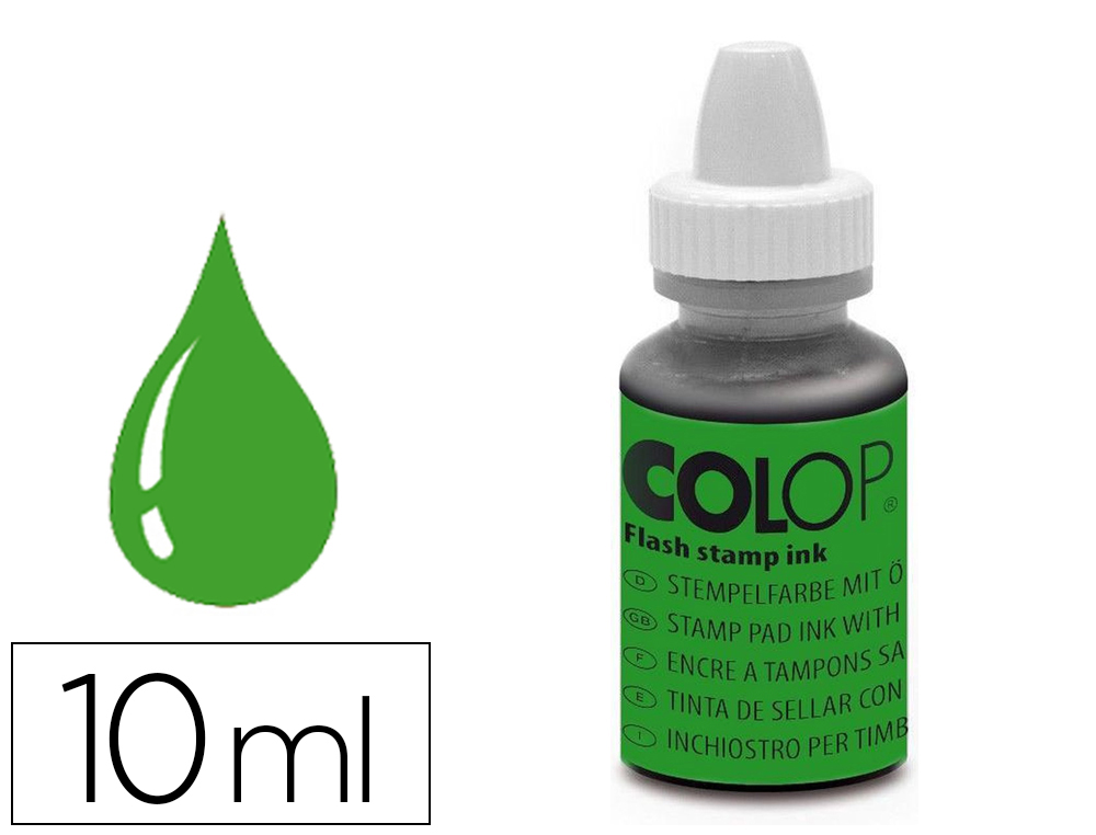 ENCRE COLOP POUR TAMPON EOS FLACON 10ML VERT