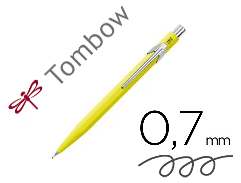 PORTE-MINES TOMBOW MONOGRAPH 0,7MM RECHARGEABLE GOMME      TELESCOPIQUE INTERCHANGEABLE  COLORIS CORPS JAUNE FLUO
