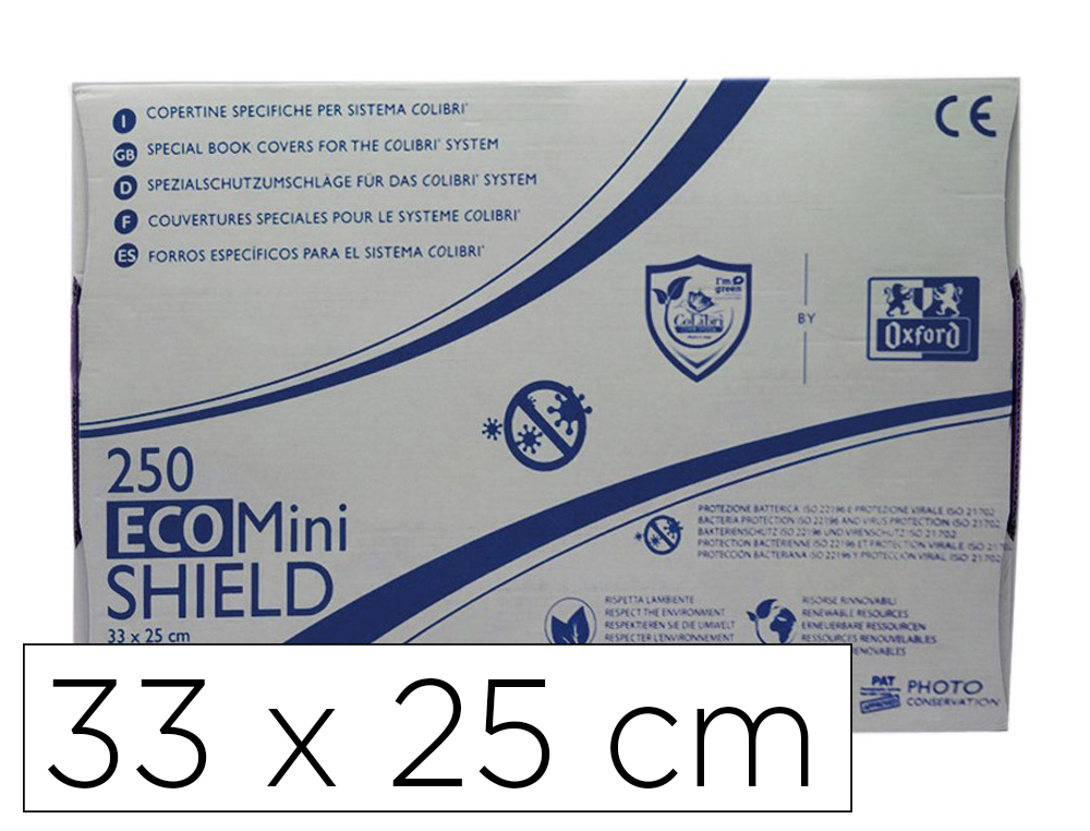 COUVERTURES DE LIVRES COLIBRI OXFORD ECO MINI 33X25 CM      BOITE DE 250 UNITES