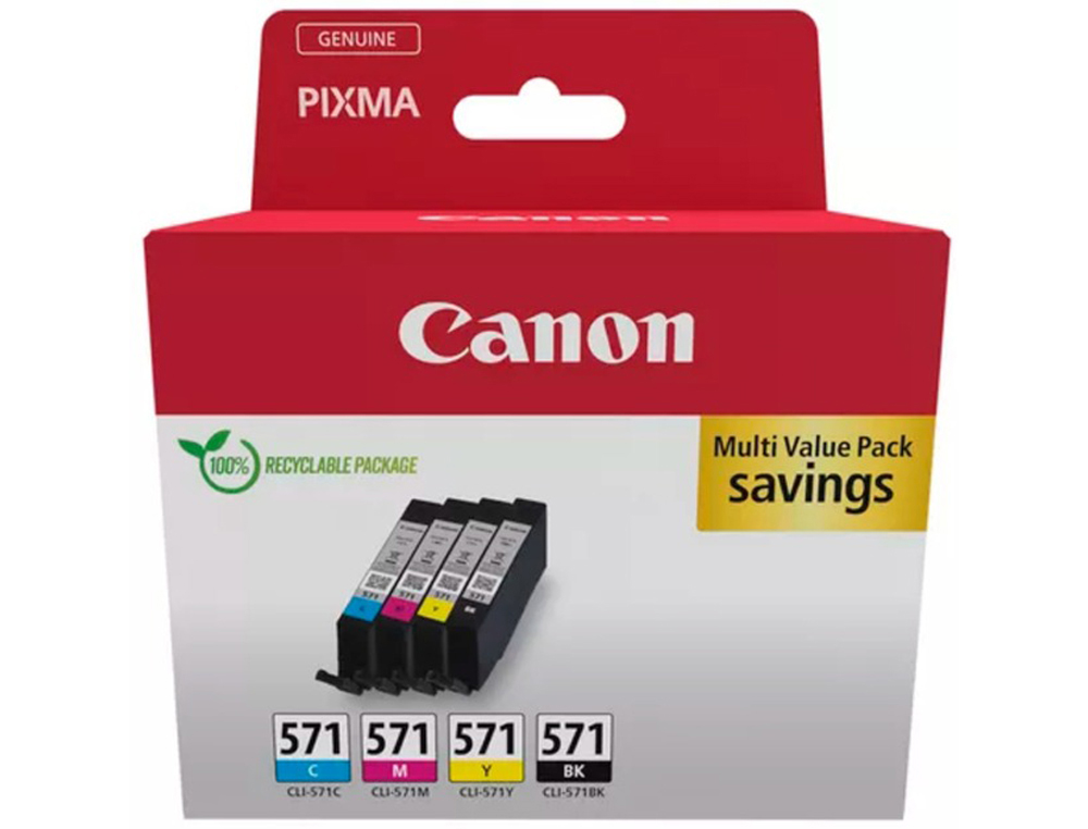 CARTOUCHE CANON ORIGINAL CLI-571 MULTI PACK            NOIR-CYAN-MAGENTA-JAUNE