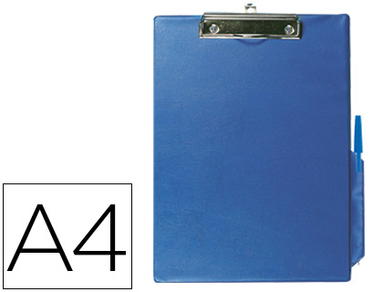 PORTE-BLOC Q-CONNECT CARTON RECOUVERT PVC PAISSEUR 3MM PORTE-STYLO 220X310MM COLORIS BLEU