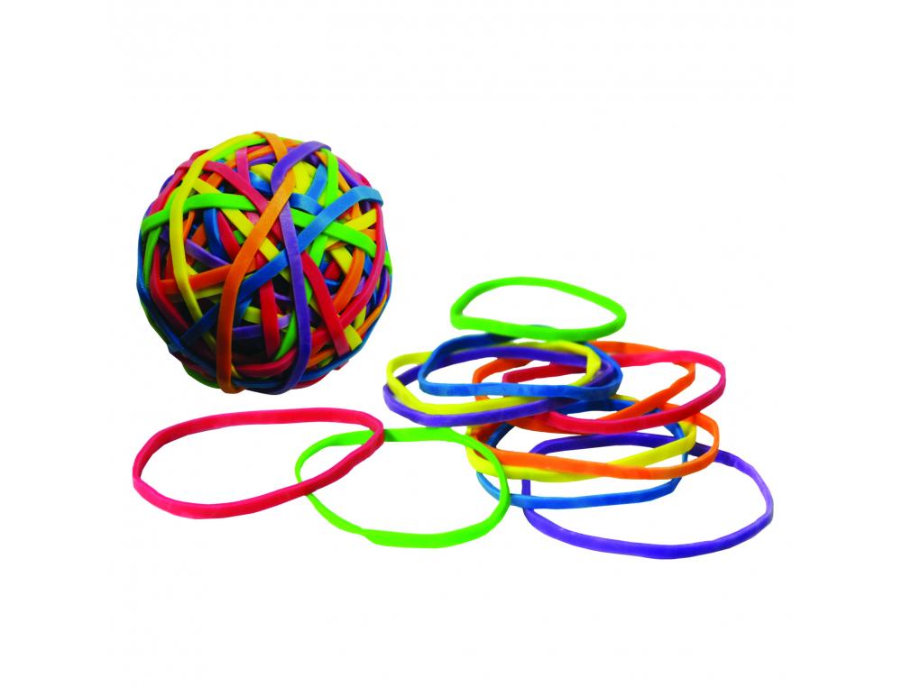 BRACELET CAOUTCHOUC WONDAY COLORIS FLUO ASSORTIS BALLE   70G