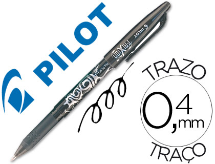 ROLLER PILOT FRIXION BALL CRITURE MOYENNE 0.7MM ENCRE EFFAABLE GRIP PRHENSION RECHARGEABLE GOMME SERTIE COLORIS NOIR