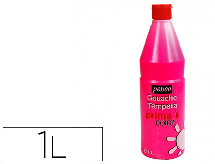 GOUACHE PBO PRIMACOLOR LIQUIDE INODORE ONCTUEUSE APPLICATION FACILE COLORIS ROUGE FLACON 1000ML